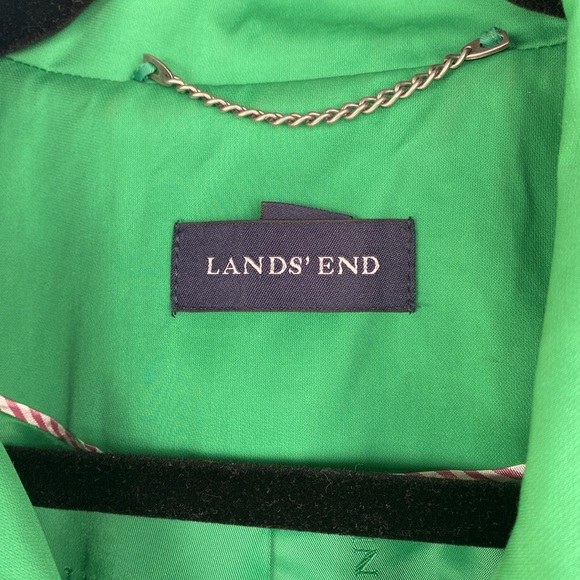 ☘️ Lands’ End fully lined swing rain jacket. Size M. 26” long, 20 in pit. Green - Picture 2 of 4